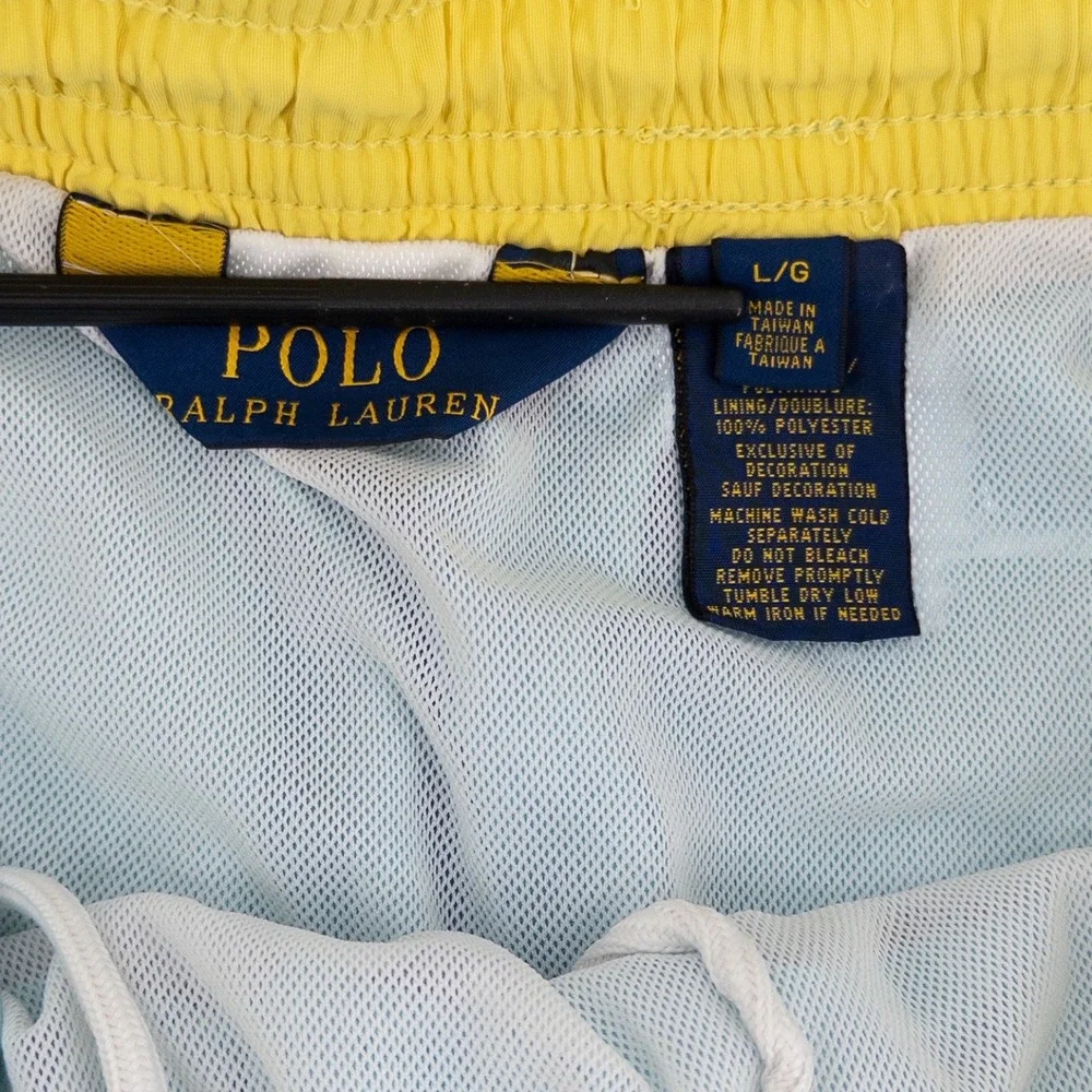 Polo Ralph Lauren Mens Large Swim Trunks Blue Pony Logo Classic Summer Beachwear